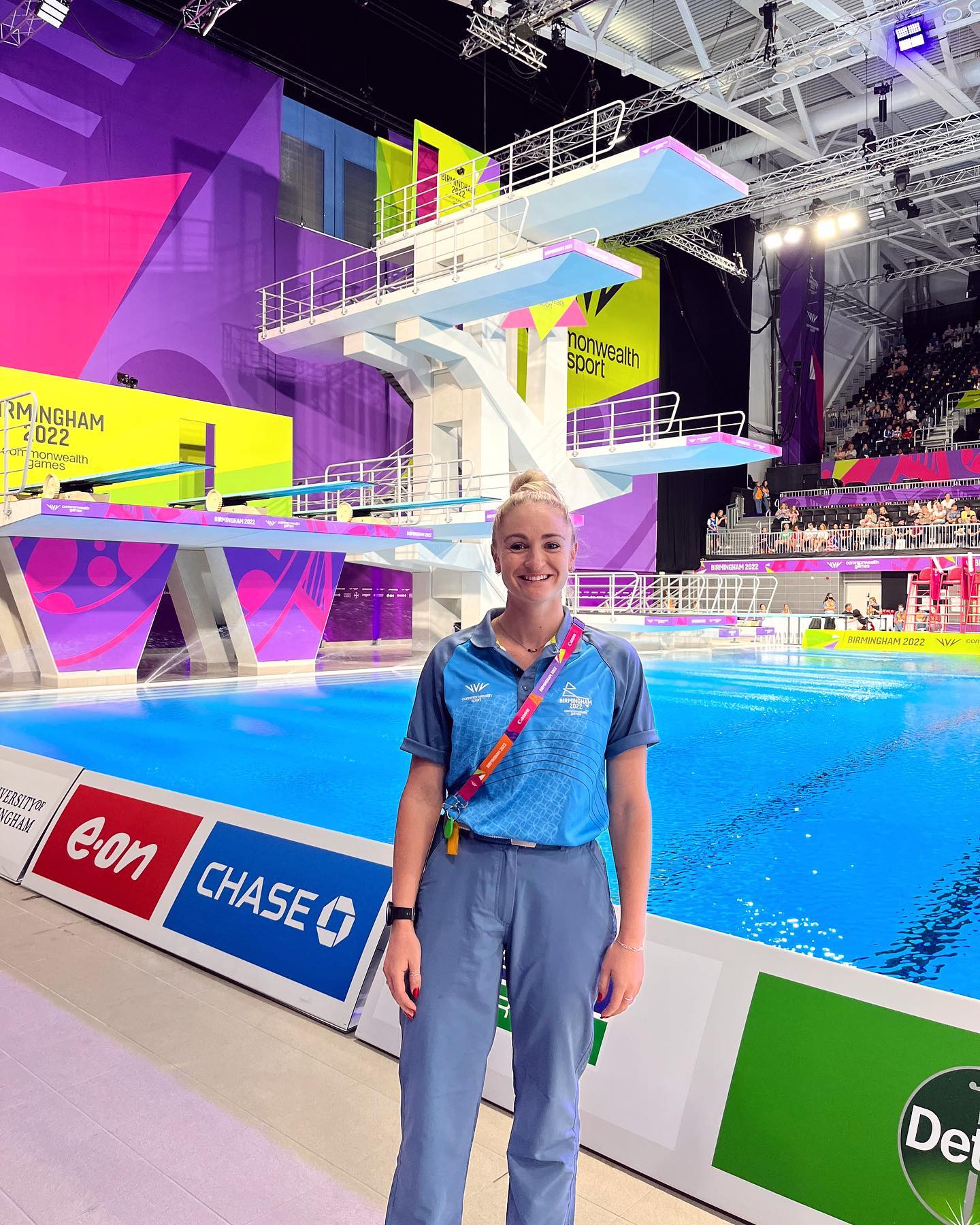 Sarah Barrow, West Midlands Diving Development Officer, at the Commonwealth Games