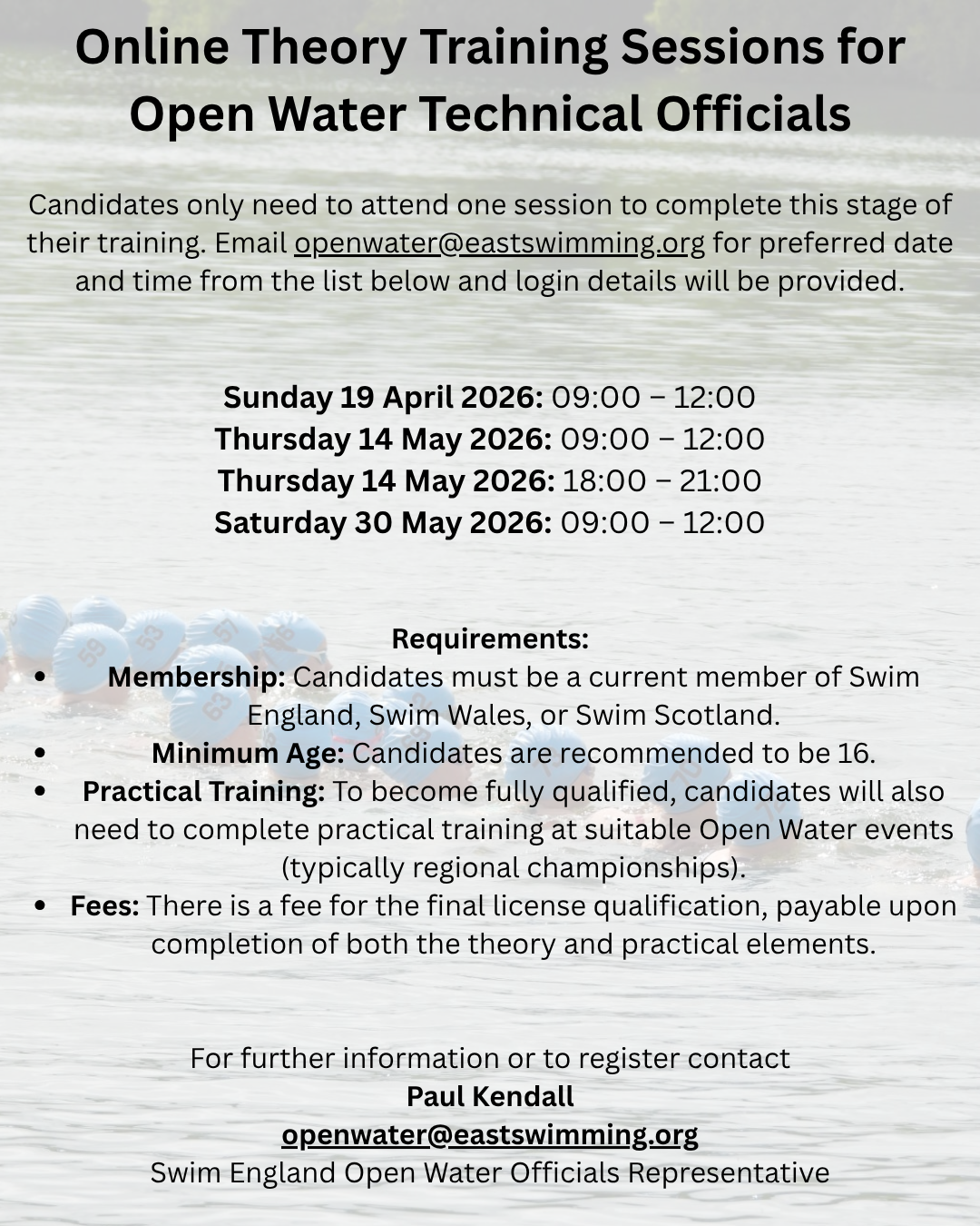 Online Theory Sessions for Open Water Technical Officials